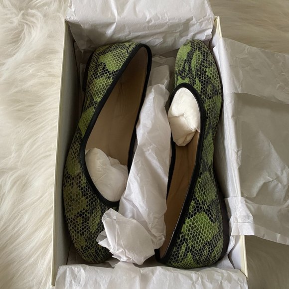 Rouge Italian made green python flats, 9 - Picture 7 of 7